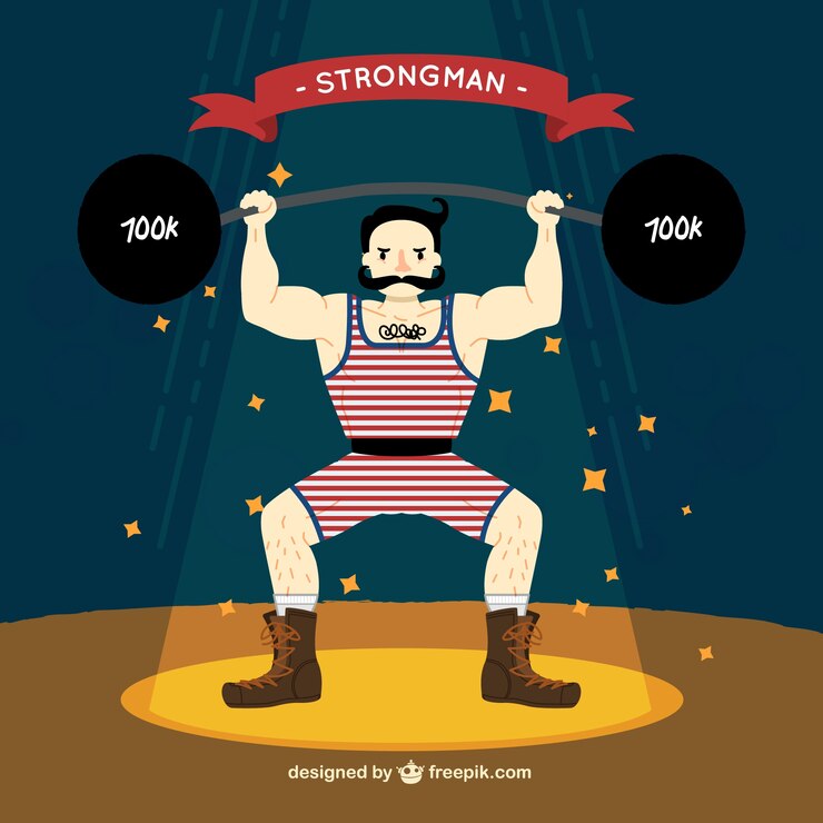 Free Vector illustrated circus strongman