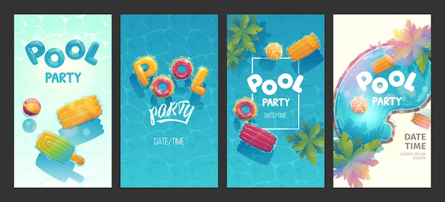 Free vector illustrated creative swimming pool stories