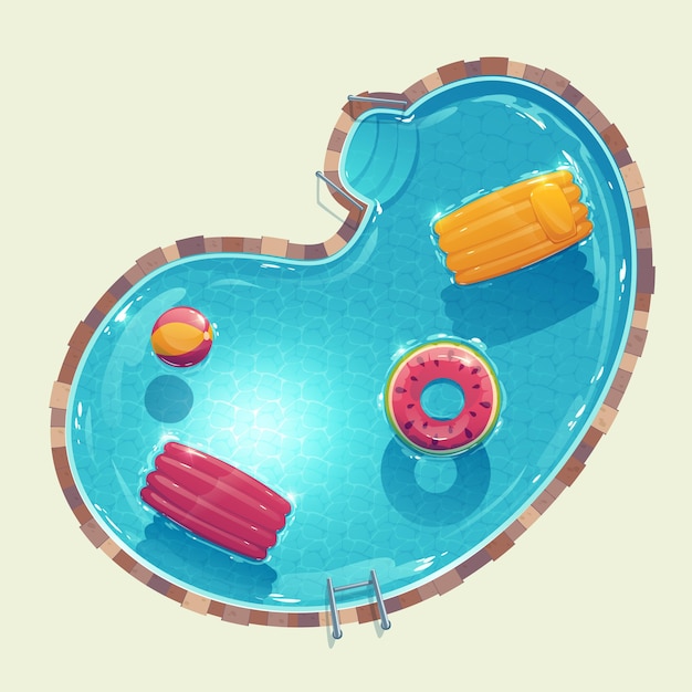 Illustrated creative swimming pool