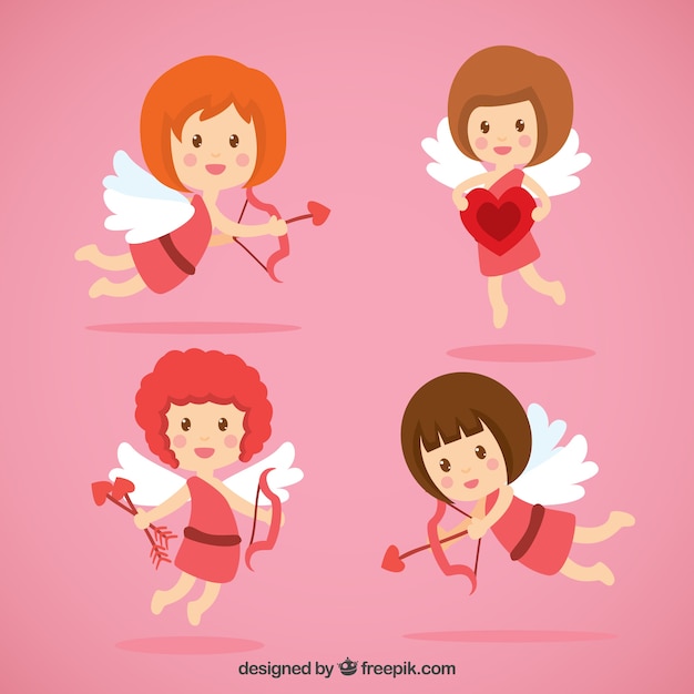 Illustrated cupid angels