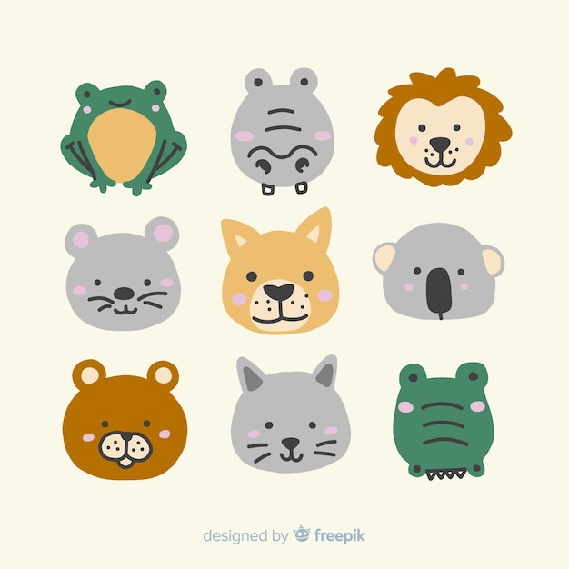 Free vector illustrated cute animals collection
