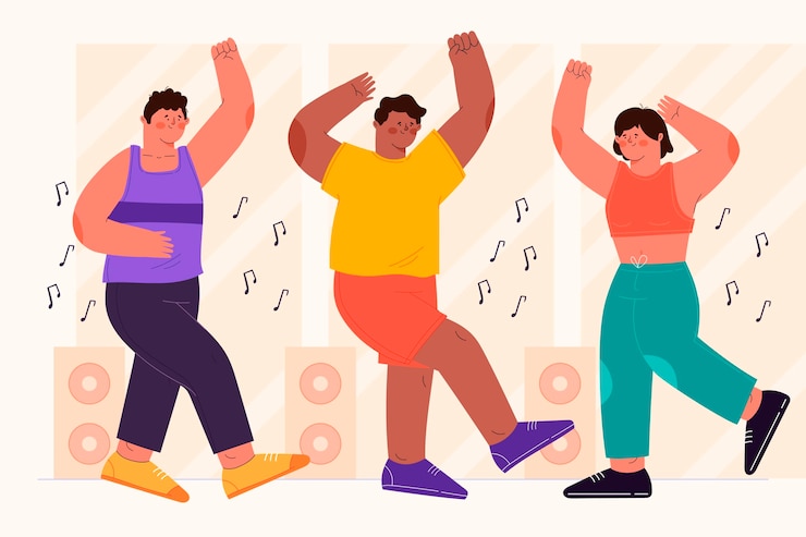 Free Vector illustrated dance fitness class
