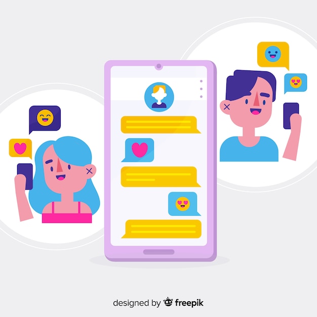 Illustrated dating app concept