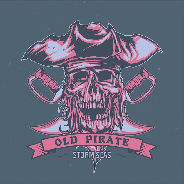 Free vector illustrated dead pirate in hat.