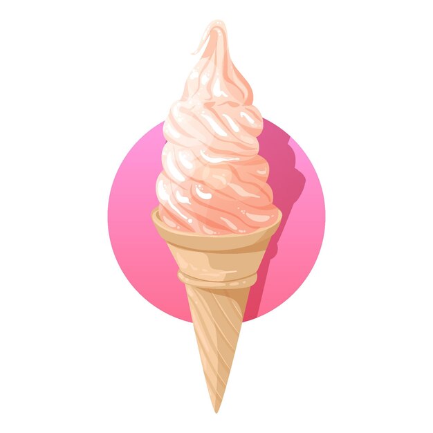 Illustrated delicious strawberry ice cream