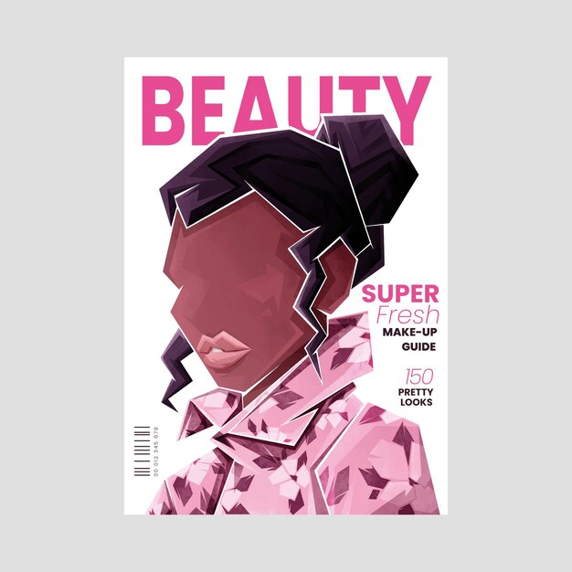 illustrated detailed beauty magazine cover
