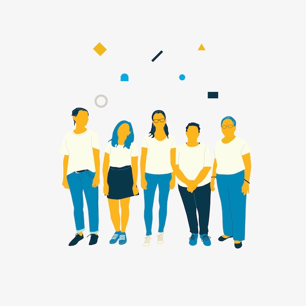 Free vector illustrated diverse women standing together