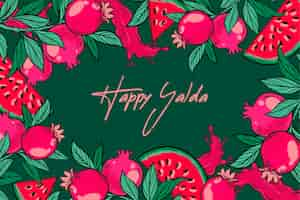 Free vector illustrated drawn yalda background