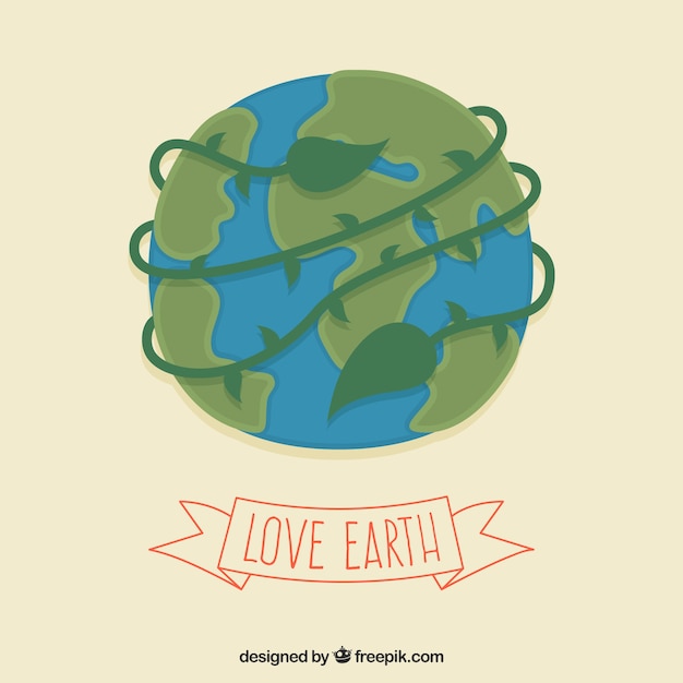 Free vector illustrated earth for earth day