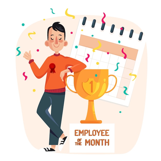 Free vector illustrated employee of the month