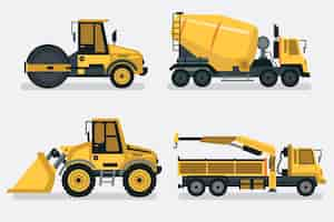 Free vector illustrated excavators set