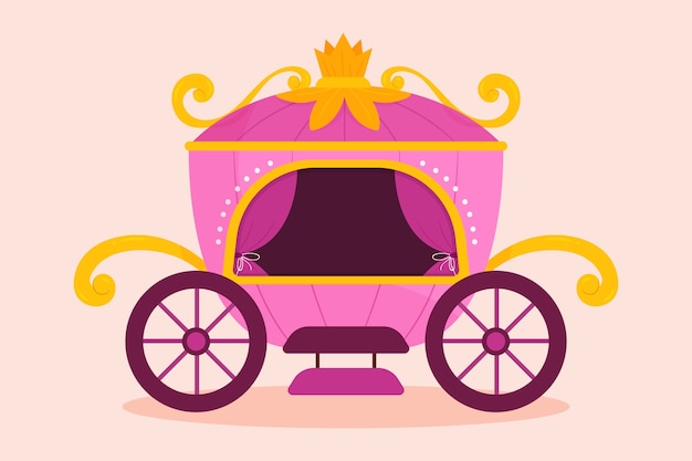 Free vector illustrated fairytale carriage design