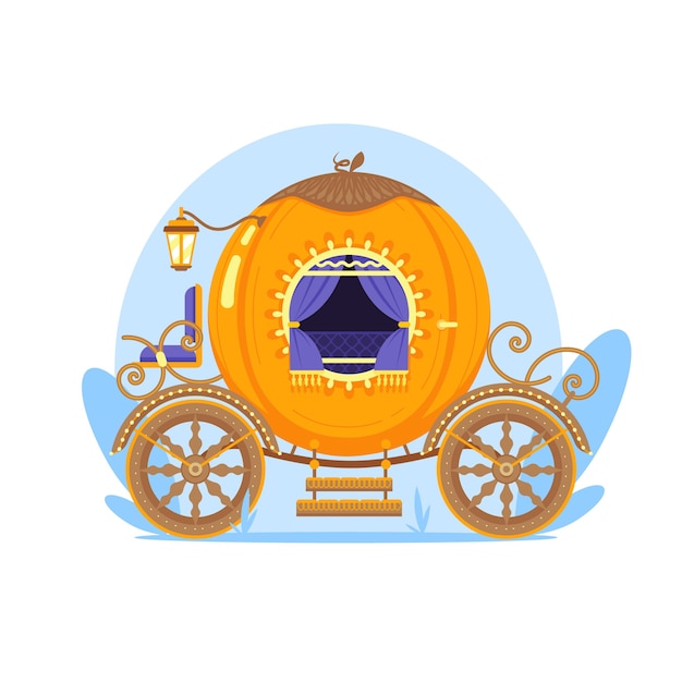 Free vector illustrated fairytale carriage theme