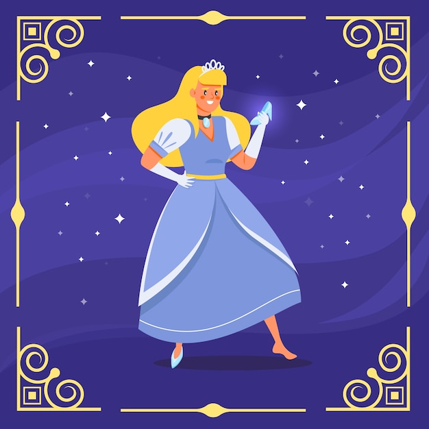 Free vector illustrated fairytale cinderella concept