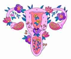 Free vector illustrated female reproductive system