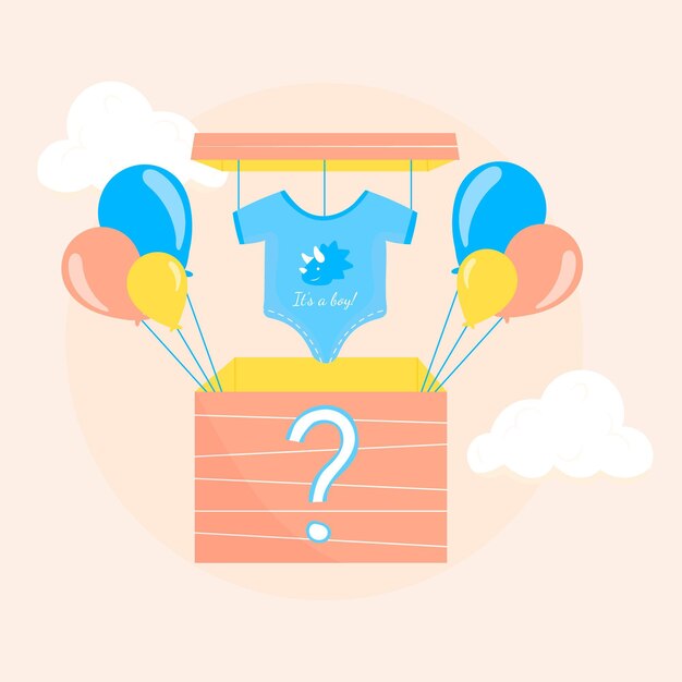 Illustrated Flat Gender Reveal Concept