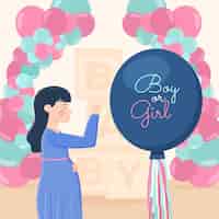 Free vector illustrated flat gender reveal concept