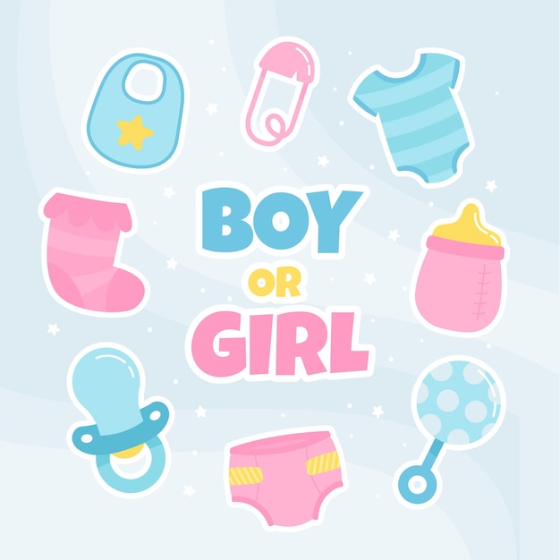 Free vector illustrated flat gender reveal concept