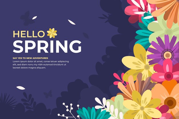 Illustrated floral spring background