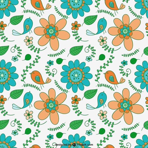 Illustrated flowers pattern