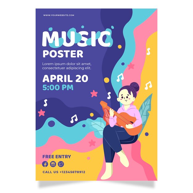 Illustrated flyer music event