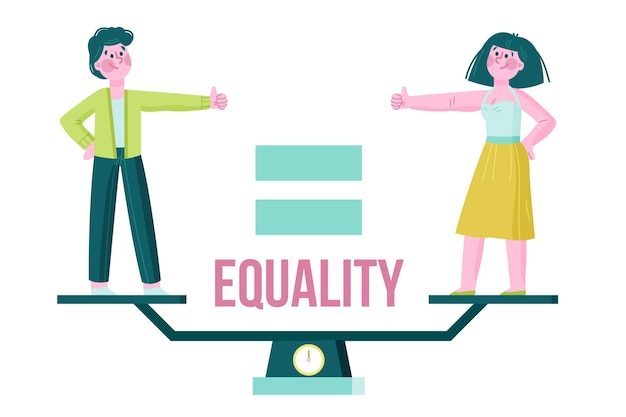 Бесплатное векторное изображение Иллюстрированная концепция гендерного равенства