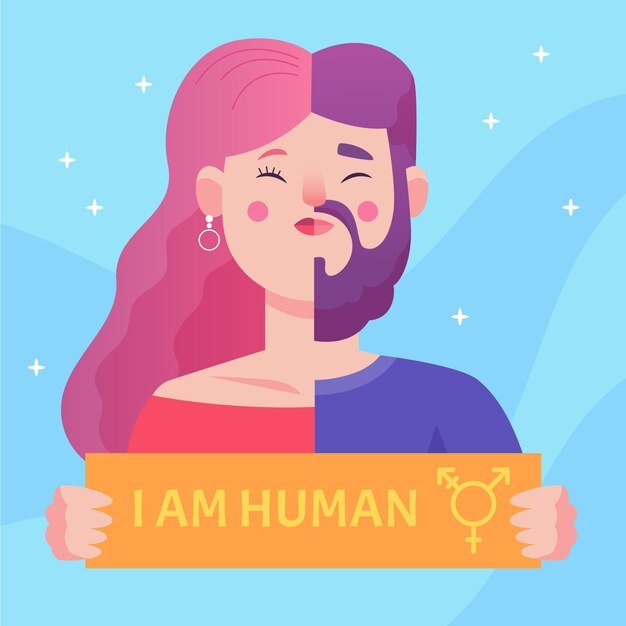 Illustrated gender identity concept