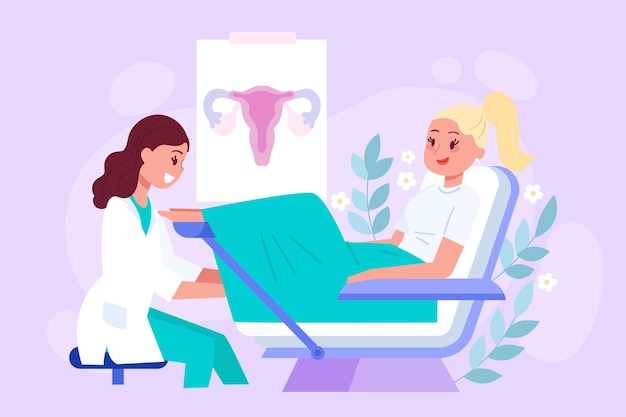 Illustrated gynecology consultation concept