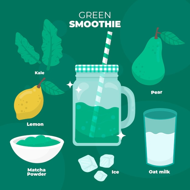 Illustrated healthy smoothie recipe