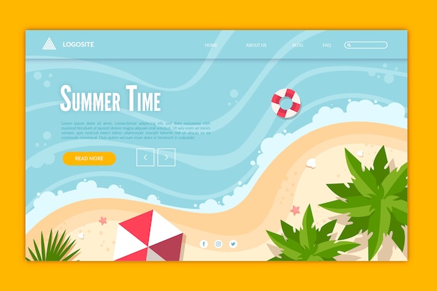 Illustrated hello summer landing page