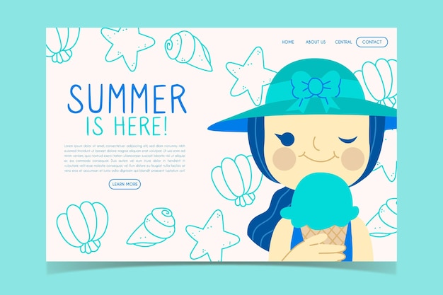 Illustrated hello summer landing page