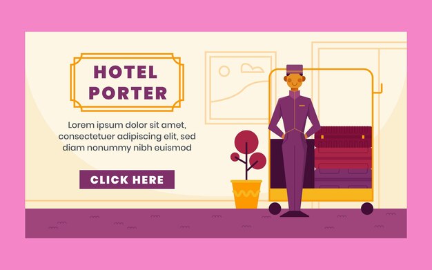 Illustrated hotel banner template