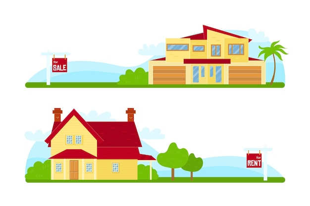 Free vector illustrated house for sale