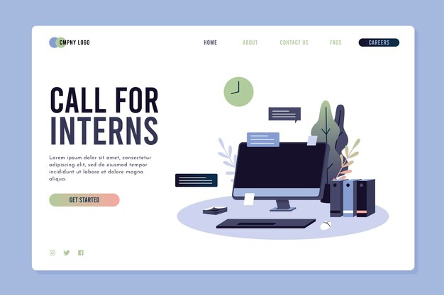 Illustrated internship program landing page