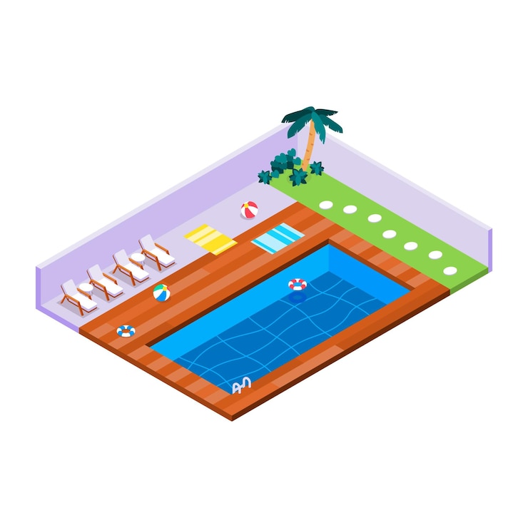 Free Vector illustrated isometric private pool