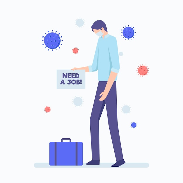 illustrated loss job due to coronavirus crisis