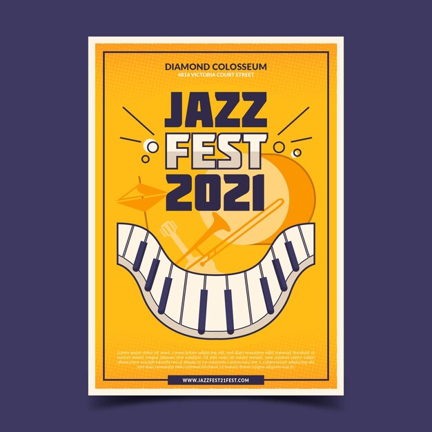 Illustrated music festival poster template