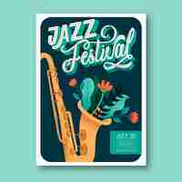 Free vector illustrated music festival poster template