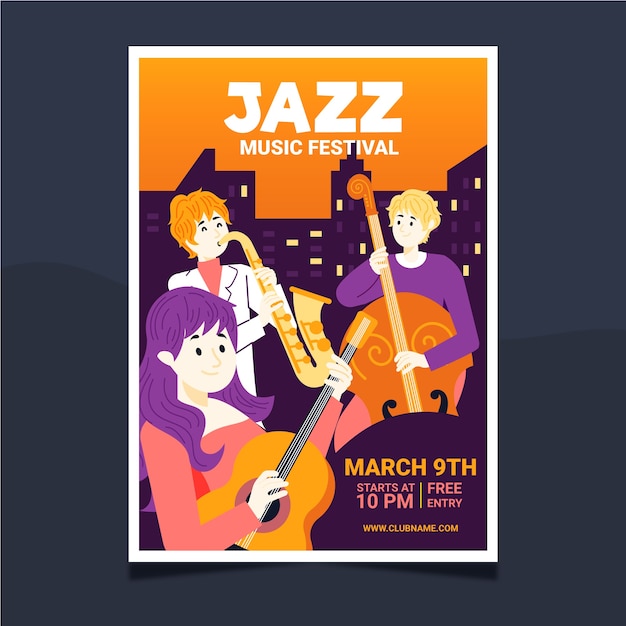 Illustrated music poster template