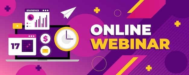 Banner webinar online illustrato