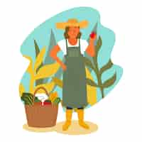 Free vector illustrated organig farming concept