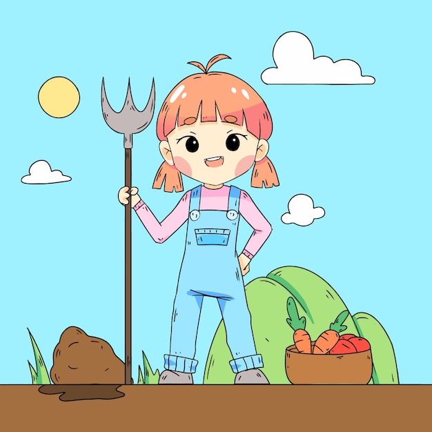 Illustrated organig farming design