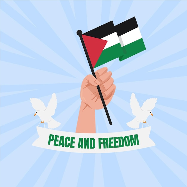 Illustrated peace and freedom background