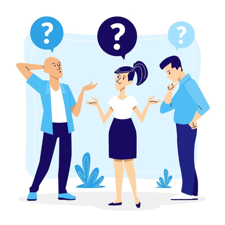 Free Vector illustrated people asking questions