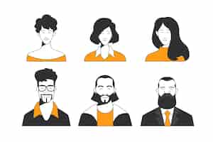 Free vector illustrated people avatars collection