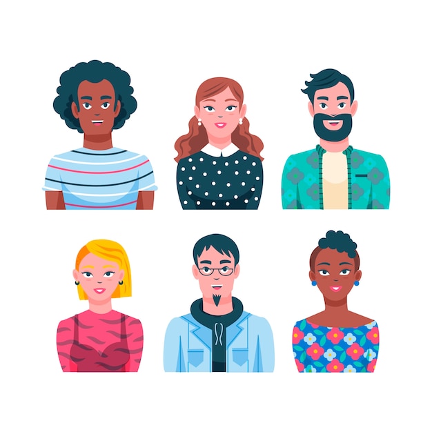 Free vector illustrated people avatars concept