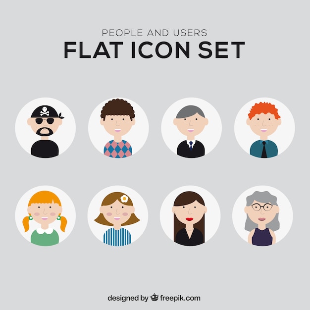 Illustrated people icons