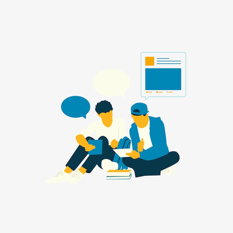 Free Vector illustrated people with social network
