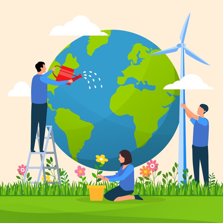 मुफ़्त वेक्टर illustrated save the planet concept