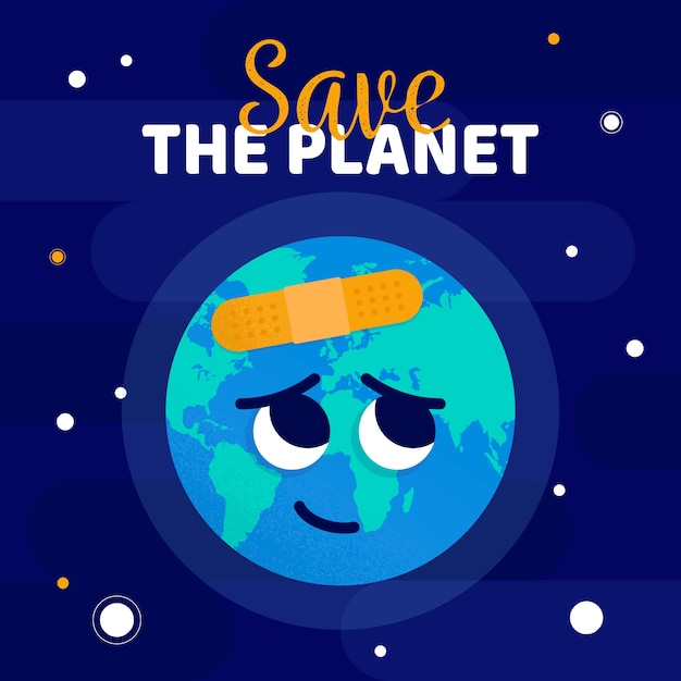 Бесплатное векторное изображение Иллюстрированная концепция сохранения планеты